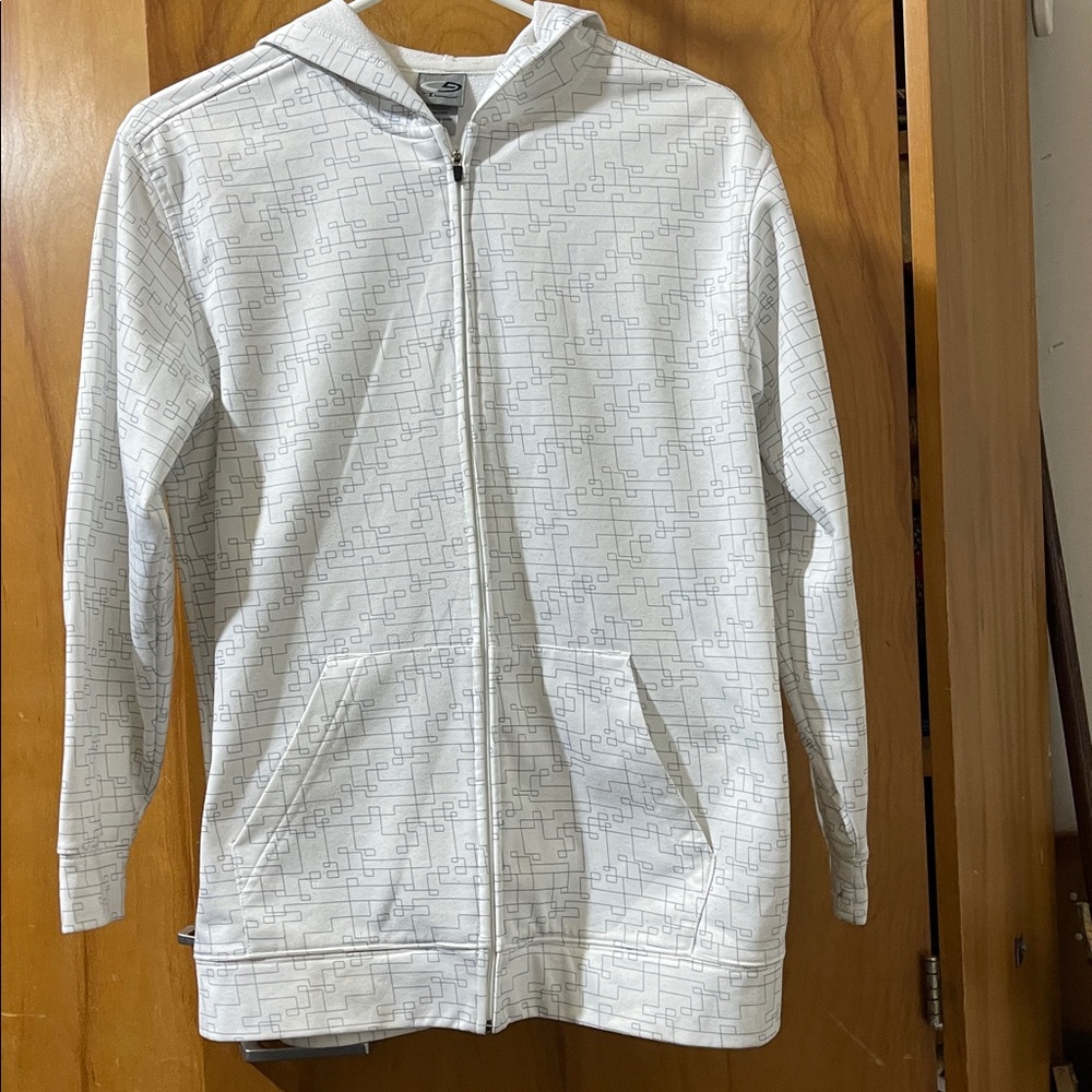 Champion White Hoodie with Subtle Pattern